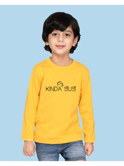 Nusyl - Yellow Printed Full Sleeves T-Shirt
