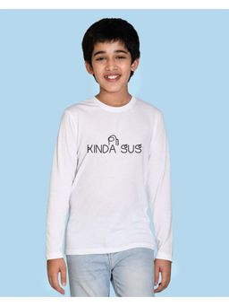 Nusyl - White Printed Full Sleeves T-Shirt