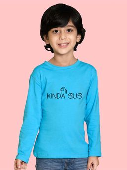 Nusyl - Blue Printed Full Sleeves T-Shirt