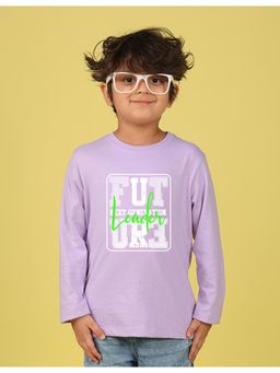 Nusyl - Purple Printed Full Sleeves T-Shirt