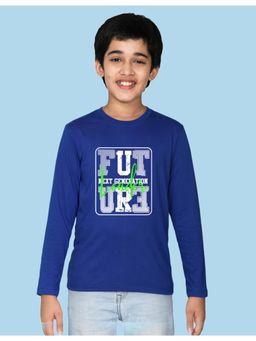 Nusyl - Blue Printed Full Sleeves T-Shirt