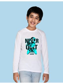 Nusyl - White Printed Full Sleeves T-Shirt