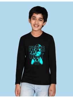 Nusyl - Black Printed Full Sleeves T-Shirt