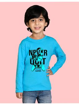 Nusyl - Blue Printed Full Sleeves T-Shirt