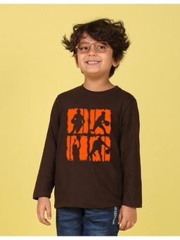 Nusyl - Brown Printed Full Sleeves T-Shirt