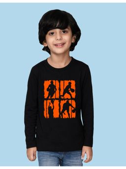 Nusyl - Black Printed Full Sleeves T-Shirt