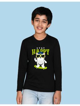 Nusyl - Black Printed Full Sleeves T-Shirt