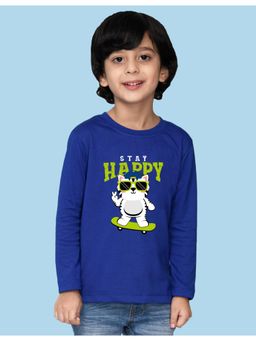 Nusyl - Blue Printed Full Sleeves T-Shirt