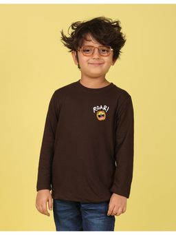 Nusyl - Brown Printed Full Sleeves T-Shirt