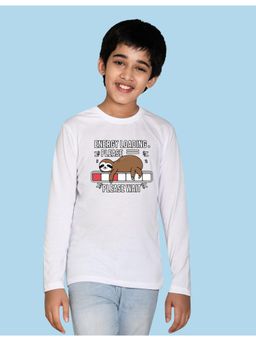 Nusyl - White Printed Full Sleeves T-Shirt