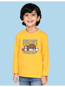 Nusyl - Yellow Printed Full Sleeves T-Shirt