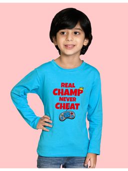 Nusyl - Blue Printed Full Sleeves T-Shirt