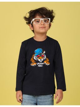 Nusyl - Blue Printed Full Sleeves T-Shirt