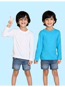 Nusyl - Multi-Color Solid Full Sleeves T-Shirt (Pack of 2)
