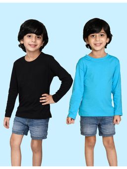 Nusyl - Multi-Color Solid Full Sleeves T-Shirt (Pack of 2)