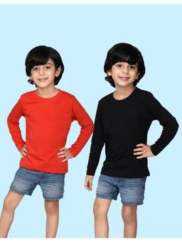 Nusyl - Multi-Color Solid Full Sleeves T-Shirt (Pack of 2)