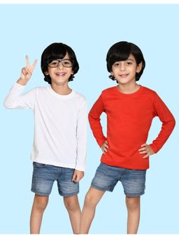 Nusyl - Multi-Color Solid Full Sleeves T-Shirt (Pack of 2)