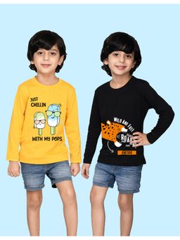 Nusyl - Multi-Color Printed Full Sleeves T-Shirt (Pack of 2)