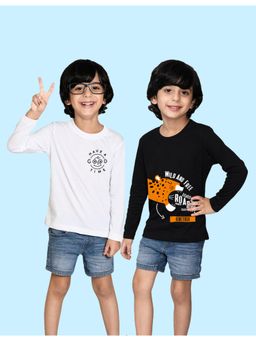 Nusyl - Multi-Color Printed Full Sleeves T-Shirt (Pack of 2)