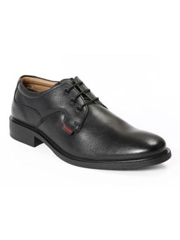 Red Chief - Black Leather Formal Derby Shoes For Men