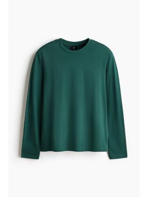 Buy H&M Men Green Regular Fit Jersey T-Shirt (XS) - Image 1