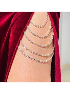 THE MYSTYLEMODE SILVER AND GOLD PLATED THIGH CHAIN main image 0