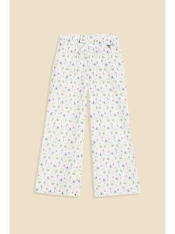 Allen Solly - Girls White Printed Trousers