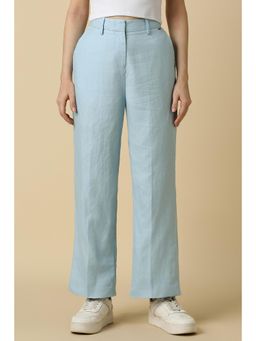 Allen Solly - Women Light Blue Solid Casual Trousers