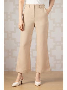 Van Heusen - Women Beige Solid Formal Trousers