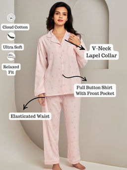Addery - Pink Printed Shirt & Pant (Set of 2)