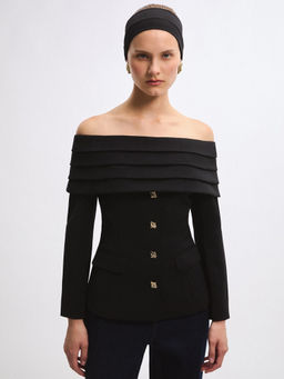 Pomelo - Off-Shoulder Blouse - Black