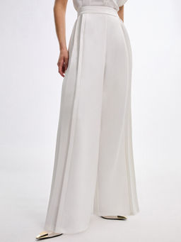 Pomelo - Pleated Wide Leg Trousers - White