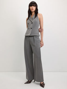 Pomelo - Pinstripe Pants - Mid Grey