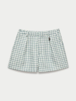 Pomelo - Tweed Shorts - Baby Blue