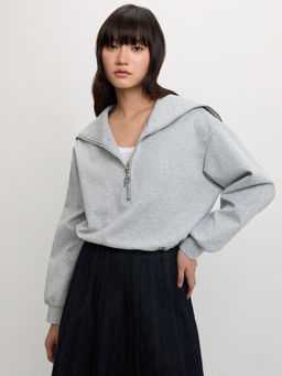Pomelo - Zip-Up Hoodie - Light Grey