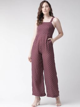 Twenty Dresses by Nykaa Fashion - Maroon Square The New Polka Jumpsuit