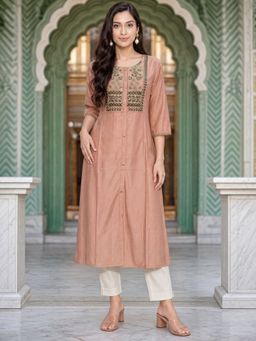 Rangita - Peach Embroidered Kurta
