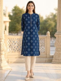 Rangita - Blue Printed Kurta