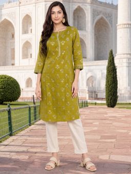 Rangita - Olive Printed Kurta