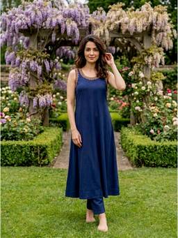 Missprint - Indigo Modal Kurta with Pant