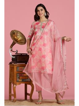 The Suitable - Pink Kota Doriya Kurta with Pant and Dupatta