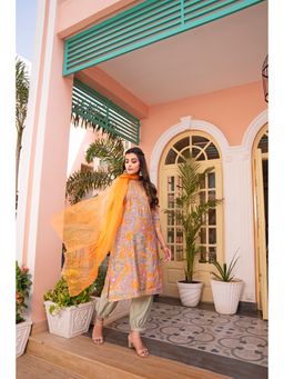 The Suitable - Mustard Diya Pure Zari Sequence Embroidery Kurta with Salwar and Dupatta