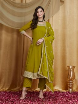 Gahan - Womens Elegant Georgette Anarkali Kurta Pant With sequin Work Dupatta