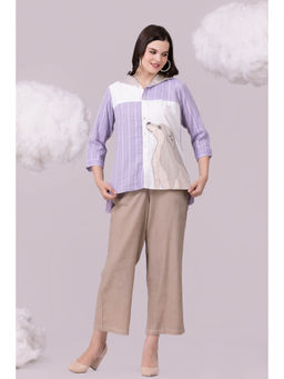 Naina Arunima - Lavender, Beige And White Shylo Shirt