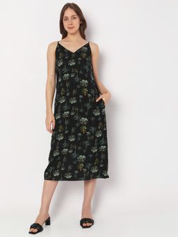 VERO MODA - Women Printed Casual Wear Black Dress