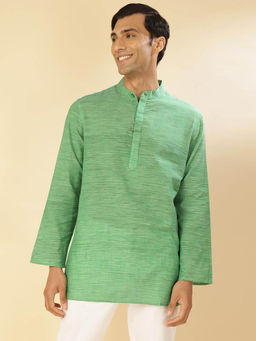 Fabindia - Green Cotton Woven Short Kurta