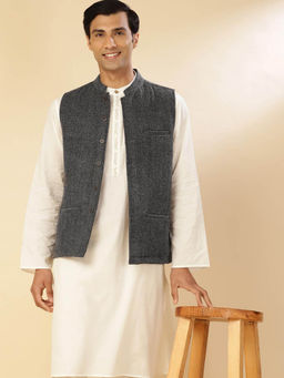 Fabindia - Grey Wool Nehru Jacket