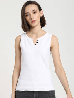 Bewakoof - White Solid T-shirt
