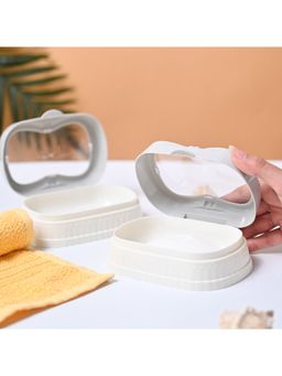 Voncasa - Plastic Off White Soap Dish - Pack of 2