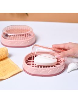 Voncasa - Plastic Pink Soap Dish - Pack of 2